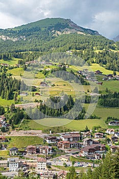 View at the alp village Santa Cristina in val gardena