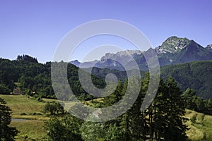 View of Alpi Apuane from Foce Carpinelli, Tuscany