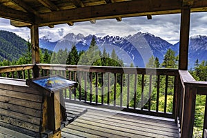 View of the Alpine Stubai mountain peaks