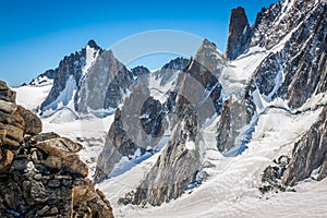 View on the Alps from the Aiguille du Midi , Chamonix.