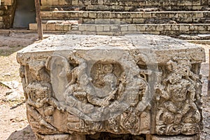 View at the Altar Q of Copan Archaeology site in Honduras