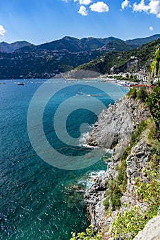 View of the Amalfi coast in the Maiori area