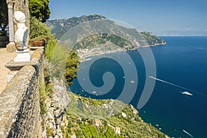 View of the Amalfi Coast from the town of Ravello, Italy