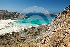View of the amazing Balos laggon, Crete, Grece photo