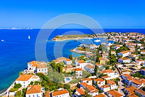 View of the amazing island of Spetses, Greece.