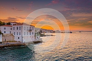 View of the amazing island of Spetses, Greece.