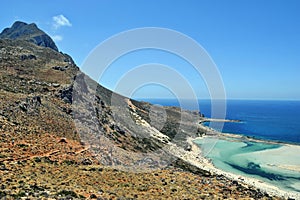 View on the an amazing scenery of Balos bay