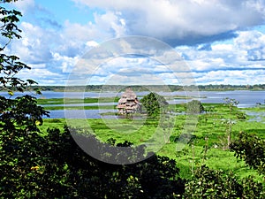 The view of amazon river in Iquitos, Peru