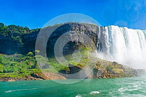 View on the American Falls of the Niagara Falls, the part of Goat Island Niagara Falls, New York, USA. High quality