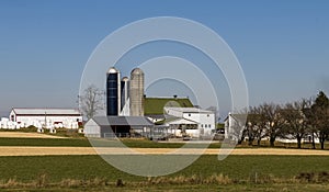 View of An Amish Farm, in Lancaster County, Pennsylvania, on a Sunny Autumn Day