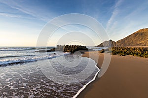 View of the Amoreira Beach in the Costa Vincentina in Alentejo, Portugal photo