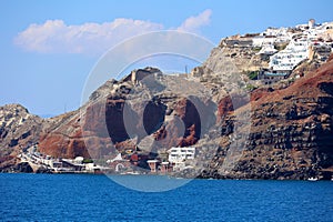 View of Amoudi Bay on the Cyclades island of Santorini-Greece