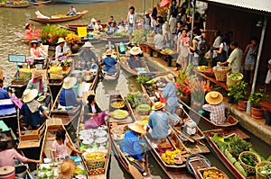 View of Amphawa Floating market, Thailand