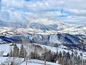 The view of Amphiteather of Transilvanya in winter time