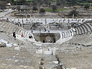 The view of the The Amphitheater in the ancient Greek city of Ephesus