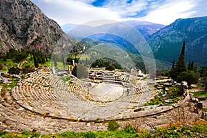 The view on amphitheater, Delphi photo