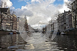 View through Amsterdam citycenter in the Netherla photo