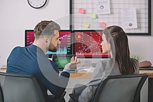 View of analysts planning protection for computer systems in office