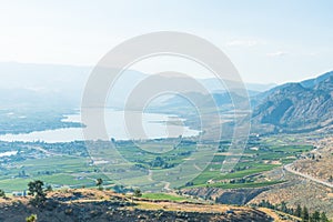 View of Osoyoos and Osoyoos Lake from Anarchist Mountain in summer photo