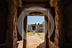 The view of ancient Achyutaraya Temple. Hampi, Karnataka, India