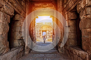 The view of ancient Achyutaraya Temple. Hampi, Karnataka, India