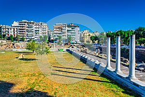 View of ancient Agora in Thessaloniki, Greece
