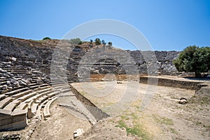 View of the ancient amphitheater in the ancient city of Letoon. Letoon was the religious centre of Xanthos and the Lycian League photo