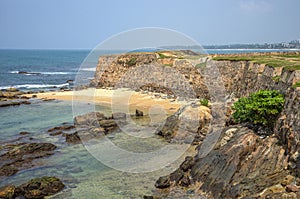 View on the ancient bastions of the Galle, sunny day. Sri Lanka