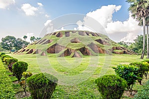 View at the Ancient Buddhism Sanctuary Gokul Medh in Bangladesh