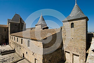 View of Ancient building in Carcassonne Chateau