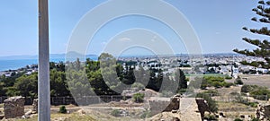 View of ancient Cartagena City on top of Byrsa Hill in Tunis Tunisia