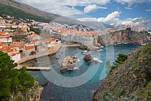 Aerial view of th eold part of Dubrovnik. Croatia.