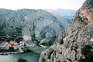 View taken from the historical tower in Omis, Croatia