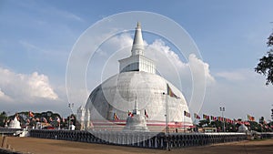 View of the ancient Dagoba Ruwanweli Maha Seya. Anuradhapura, Sri Lanka