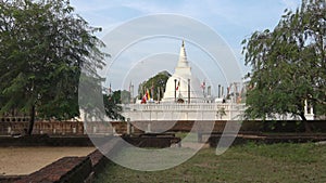 View of the ancient Dagoba Thuparama, Sunny day. Anuradhapura, Sri Lanka