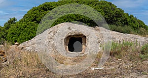 View of ancient Domus De Janas Sa Domu de S\'Orcu, Setzu photo
