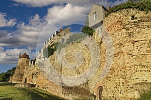 View of the ancient Gallo-Roman wall of Lemans. photo