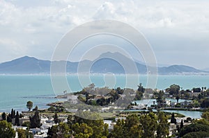 View of the ancient harbour, Carthage, Tunisia