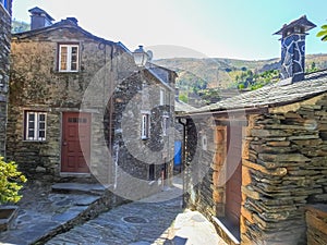 View of the ancient historic stone houses and streets, city of Piodao, Portugal.