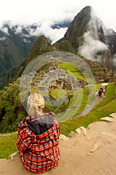View of ancient incas town of Machu Picchu photo