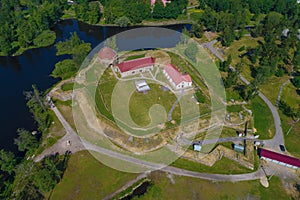 View of the ancient Korela fortress aerial photography. Priozersk