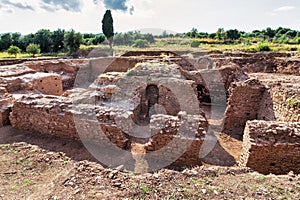 View of the ancient Messini city, south Peloponnese, Greece