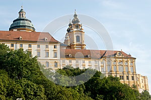 A view of the ancient monastery of Melk on the Danube in Austria
