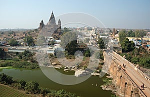 View of ancient Orchha town,India