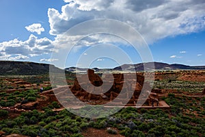 View of Ancient ruins complex. Wupatki National Monument in Ariz