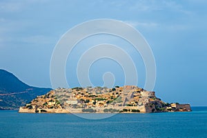 View of Ancient Ruins Of Medieval Fortress in Spinalonga, Crete