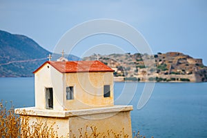 View of Ancient Ruins Of Medieval Fortress in Spinalonga, Crete