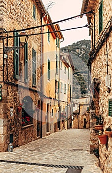 View of the ancient streets of Valldemossa.