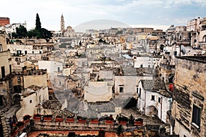 View of the ancient town of Matera  Basilicata  Italy