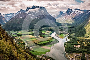 View on Andalsnes city, beautiful landscape